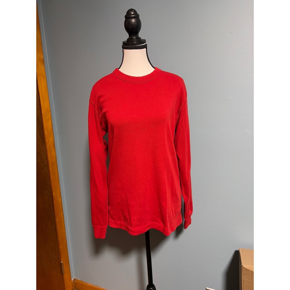 Hanna Andersson Red Organic Cotton Long Sleeve Crew Neck T-Shirt Womens Medium